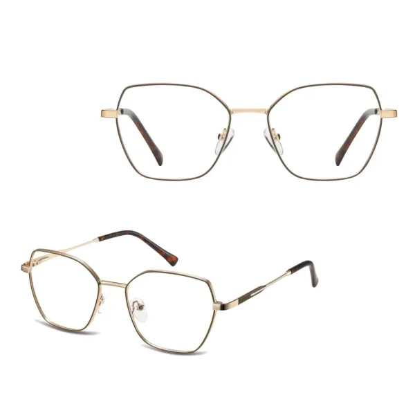 Damskie okulary zerówki oprawki korekcyjne kocie oczy Flex 863A złoty/brązowy