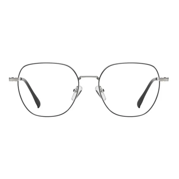 Okulary owalne zerówki oprawki korekcyjne 865B srebrny/czarny