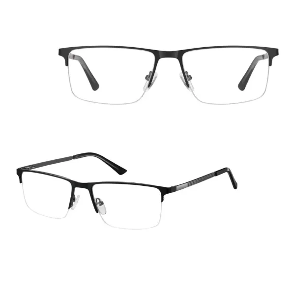 Męskie okulary zerówki oprawki żyłkowe korekcyjne prostokątne Flex 868 czarny/grafit