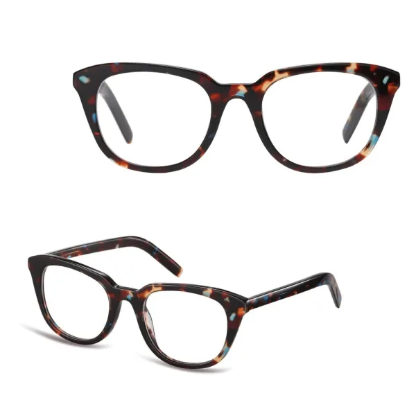 Damskie okulary acetatowe oprawki korekcyjne zerówki kocie AC385B szylkret
