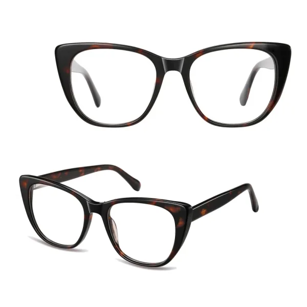 Okulary acetatowe oprawki korekcyjne zerówki kocie AC386A panterka