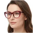 Okulary acetatowe oprawki korekcyjne zerówki kocie AC386D bordowe
