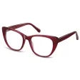 Okulary acetatowe oprawki korekcyjne zerówki kocie AC386D bordowe