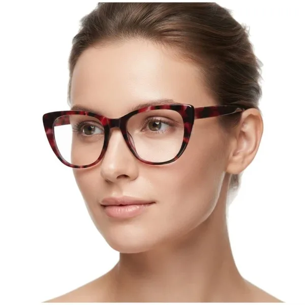 Okulary acetatowe oprawki korekcyjne zerówki kocie AC386F szylkret