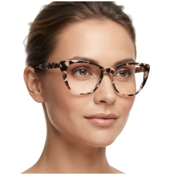 Okulary acetatowe oprawki korekcyjne zerówki kocie AC386G panterka