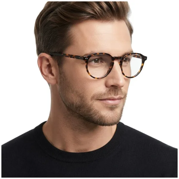 Okulary acetatowe oprawki korekcyjne zerówki owalne AC388B panterka