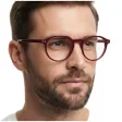 Okulary acetatowe oprawki korekcyjne zerówki owalne AC388C bordowy