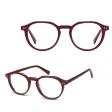 Okulary acetatowe oprawki korekcyjne zerówki owalne AC388C bordowy