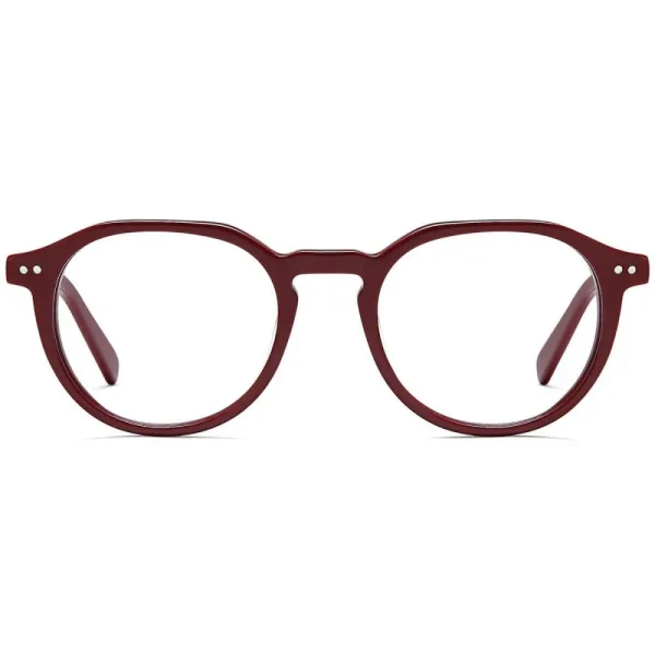 Okulary acetatowe oprawki korekcyjne zerówki owalne AC388C bordowy