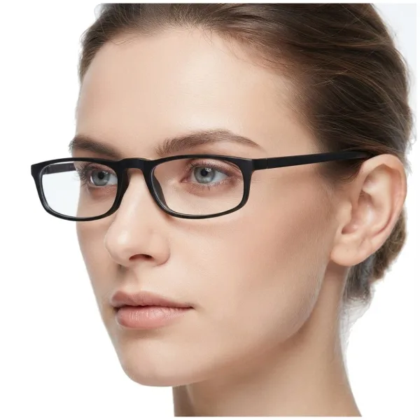 Damskie okulary optyczne zerówki wąskie Sunoptic CP101 czarne