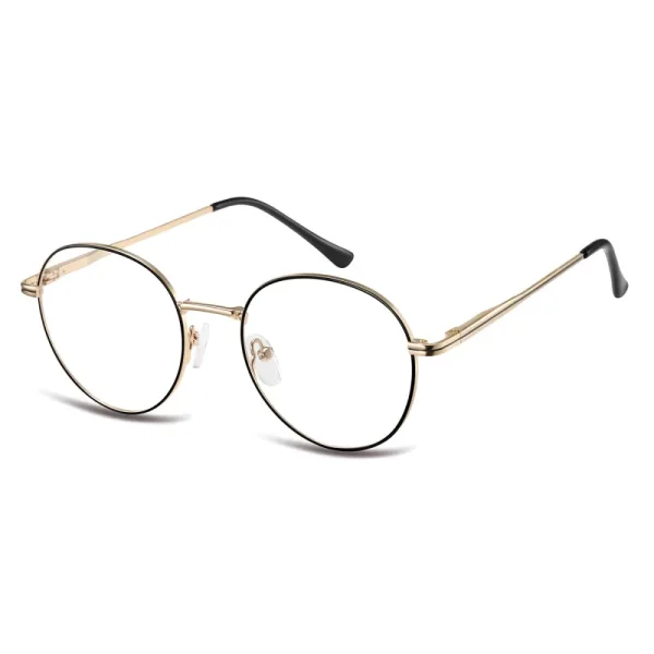 Okulary zerówki lenonki oprawki korekcyjne medium M290A złote/czarne