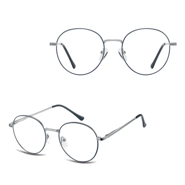 Okulary zerówki lenonki oprawki korekcyjne medium M290C srebrne/granatowe