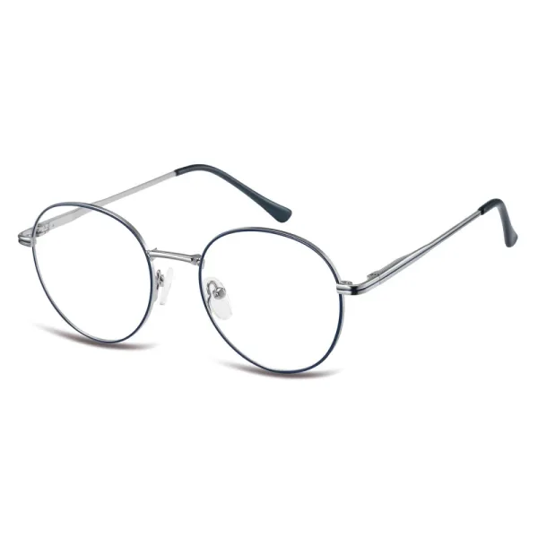 Okulary zerówki lenonki oprawki korekcyjne medium M290C srebrne/granatowe