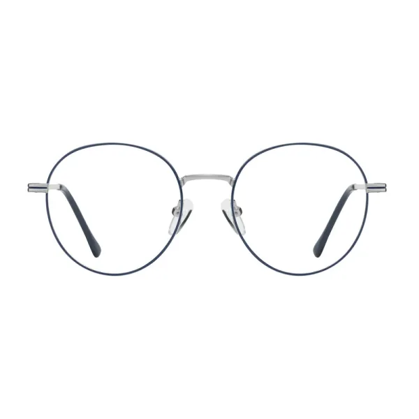 Okulary zerówki lenonki oprawki korekcyjne medium M290C srebrne/granatowe