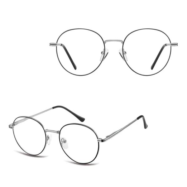Okulary zerówki lenonki oprawki korekcyjne medium M290D srebrne/czarne