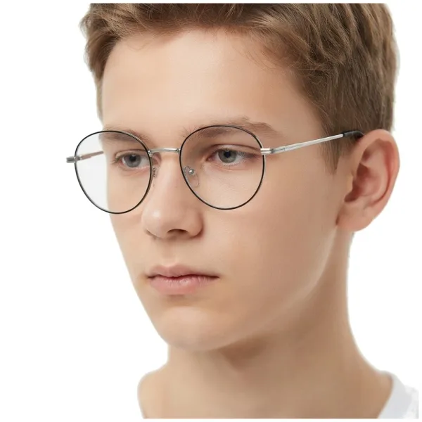 Okulary zerówki lenonki oprawki korekcyjne medium M290D srebrne/czarne
