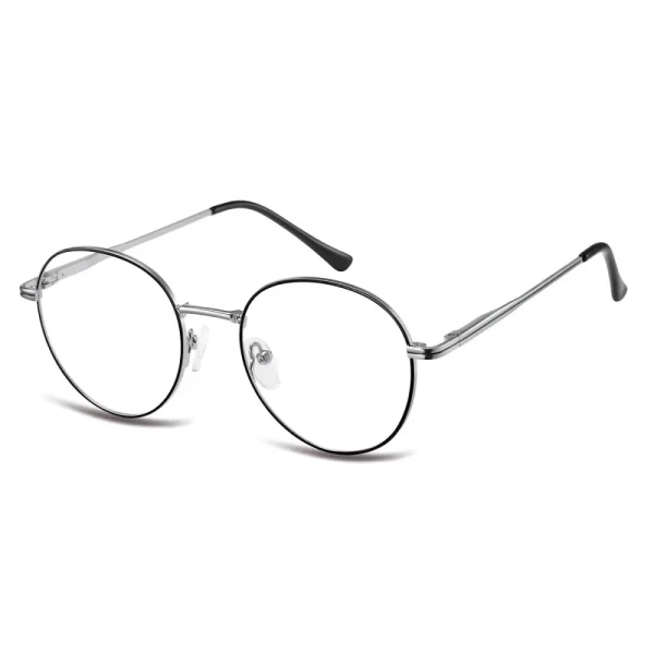 Okulary zerówki lenonki oprawki korekcyjne medium M290D srebrne/czarne