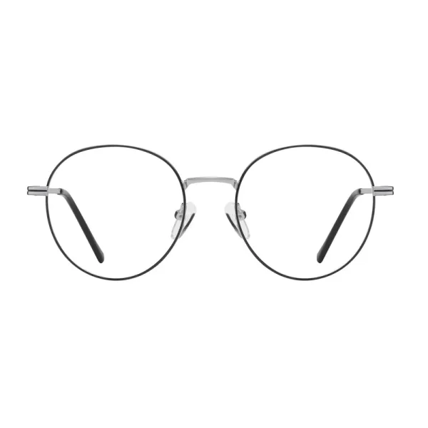 Okulary zerówki lenonki oprawki korekcyjne medium M290D srebrne/czarne