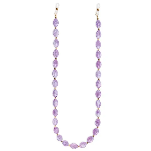 Łańcuszek do okularów z koralikami SLA-13A fioletowy (71cm)