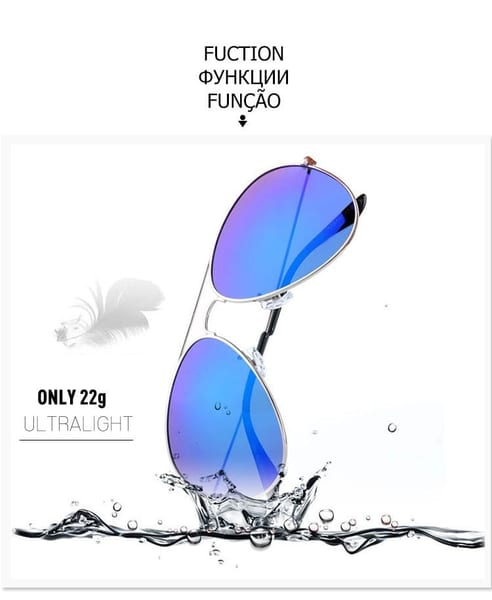 Okulary Pilotki przeciwsłoneczne aviator 2163C niebieski/srebny