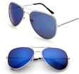 Okulary Pilotki przeciwsłoneczne aviator 2163C niebieski/srebny