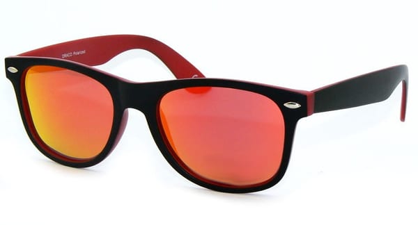 Czarno-czerwone nerdy lustrzane polaryzacja DRS-63C3