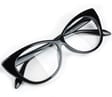 Kocie oczy okulary zerówki czarne kujonki damskie ST210
