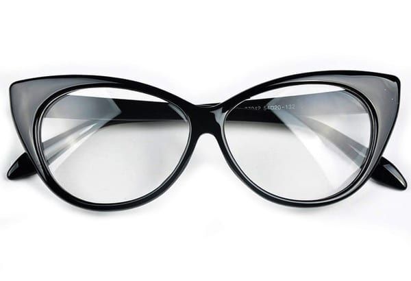 Kocie oczy okulary zerówki czarne kujonki damskie ST210