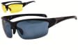 Sportowe okulary z dwoma soczewkami polaryzacyjnymi czarna i zolta - drs-50c2