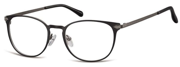 Okulary Oprawki damskie kocie oczy stalowe Sunoptic 992A czarno grafitowe