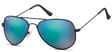 Niebiesko zielone Pilotki okulary lustrzane aviator MS94A