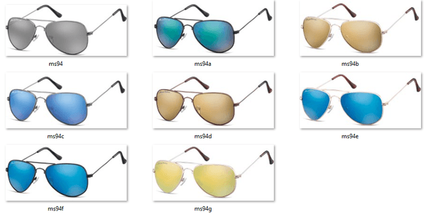 Niebieskie Pilotki okulary lustrzane aviator MS94C