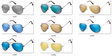 Zloto niebieskie Pilotki okulary lustrzane aviator MS94E