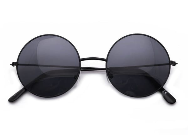 Okulary Lenonki czarne przeciwsłoneczne hippie retro 4322