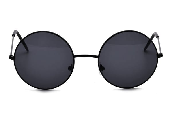 Okulary Lenonki czarne przeciwsłoneczne hippie retro 4322