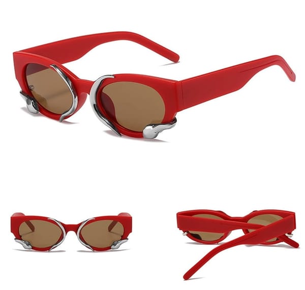Damskie okulary przeciwsłoneczne z filtrem UV400 czerwone ST-MAX4D
