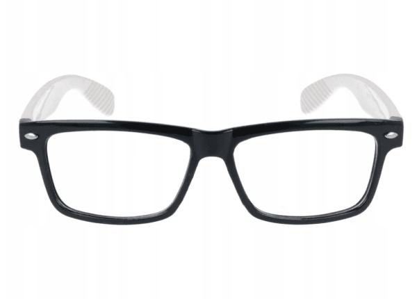 Okulary zerówki nerdy XL-272A czarno-białe