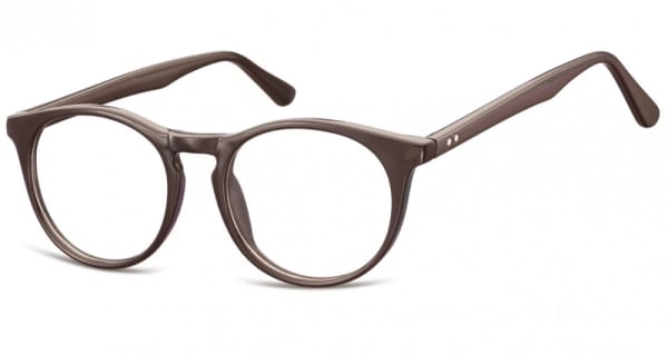 Okulary oprawki korekcyjne okrągłe Lenonki zerówki Sunoptic CP146C ciemnobrązowe