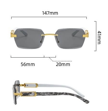 Damskie okulary przeciwsłoneczne Glamour bezramkowe prostokątne SKK-03A