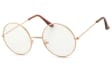 Złote Lenonki okulary Okrągłe Zerówki męskie/damskie 3154