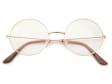 Złote Lenonki okulary Okrągłe Zerówki męskie/damskie 3154