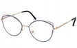 Okulary z filtrem zerówki DAMSKIE kocie oczy z antyrefleksem Blue 2527-1