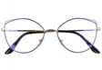 Okulary z filtrem zerówki DAMSKIE kocie oczy z antyrefleksem Blue 2527-1