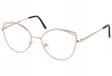 Okulary z filtrem zerówki DAMSKIE kocie oczy z antyrefleksem Pink 2527-4