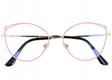 Okulary z filtrem zerówki DAMSKIE kocie oczy z antyrefleksem Pink 2527-4