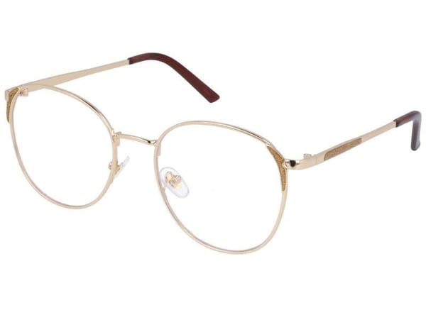 Owalne metalowe Okulary z filtrem DAMSKIE z antyrefleksem 2528-1