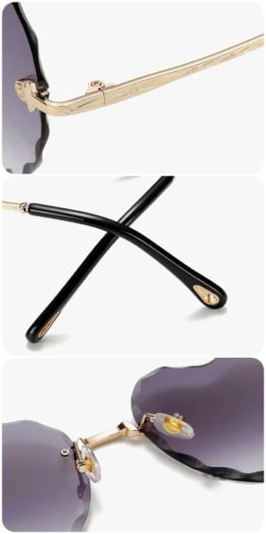 Damskie okulary przeciwsłoneczne Serca Glamour bezramkowe SKK-02C
