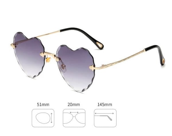 Damskie okulary przeciwsłoneczne Serca Glamour bezramkowe SKK-02C
