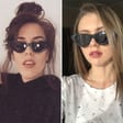 Okulary Kocie Oczy przeciwsłoneczne damskie czarne F-293