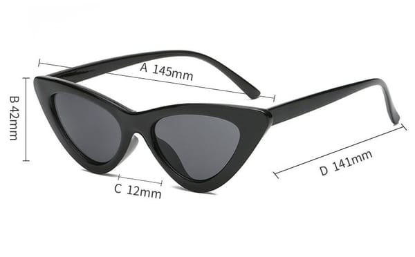 Okulary Kocie Oczy przeciwsłoneczne damskie czarne F-293